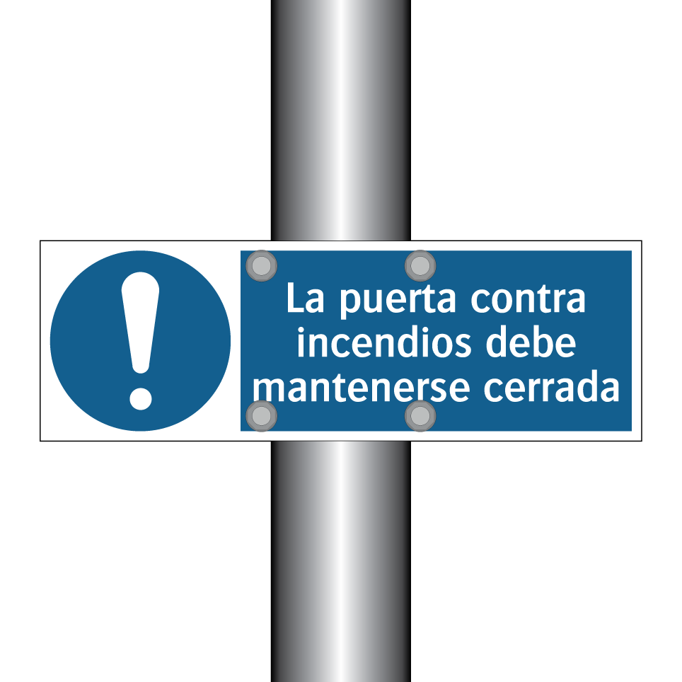 La puerta contra incendios debe mantenerse cerrada