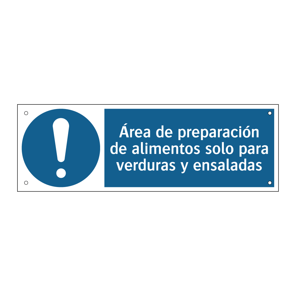 Área de preparación de alimentos solo para verduras y ensaladas