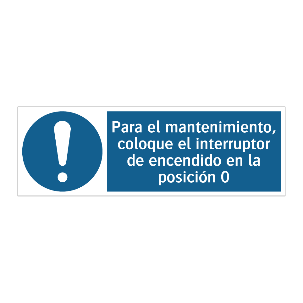 Para el mantenimiento, coloque el interruptor de encendido en la posición 0