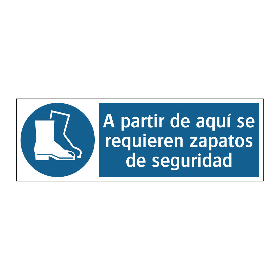 A partir de aquí se requieren zapatos de seguridad