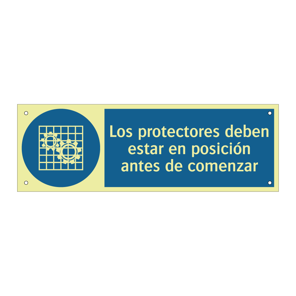 Los protectores deben estar en posición antes de comenzar