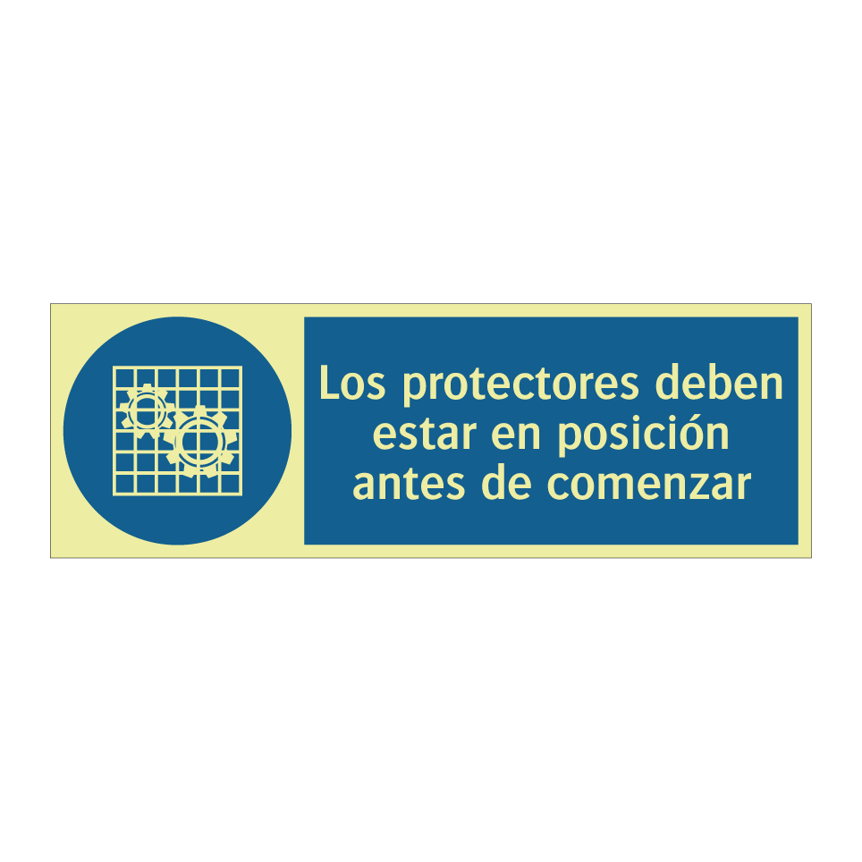 Los protectores deben estar en posición antes de comenzar