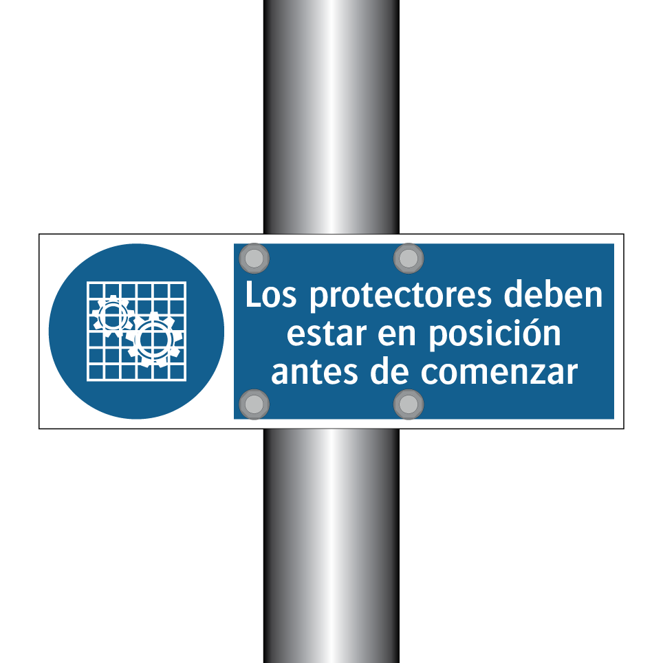 Los protectores deben estar en posición antes de comenzar