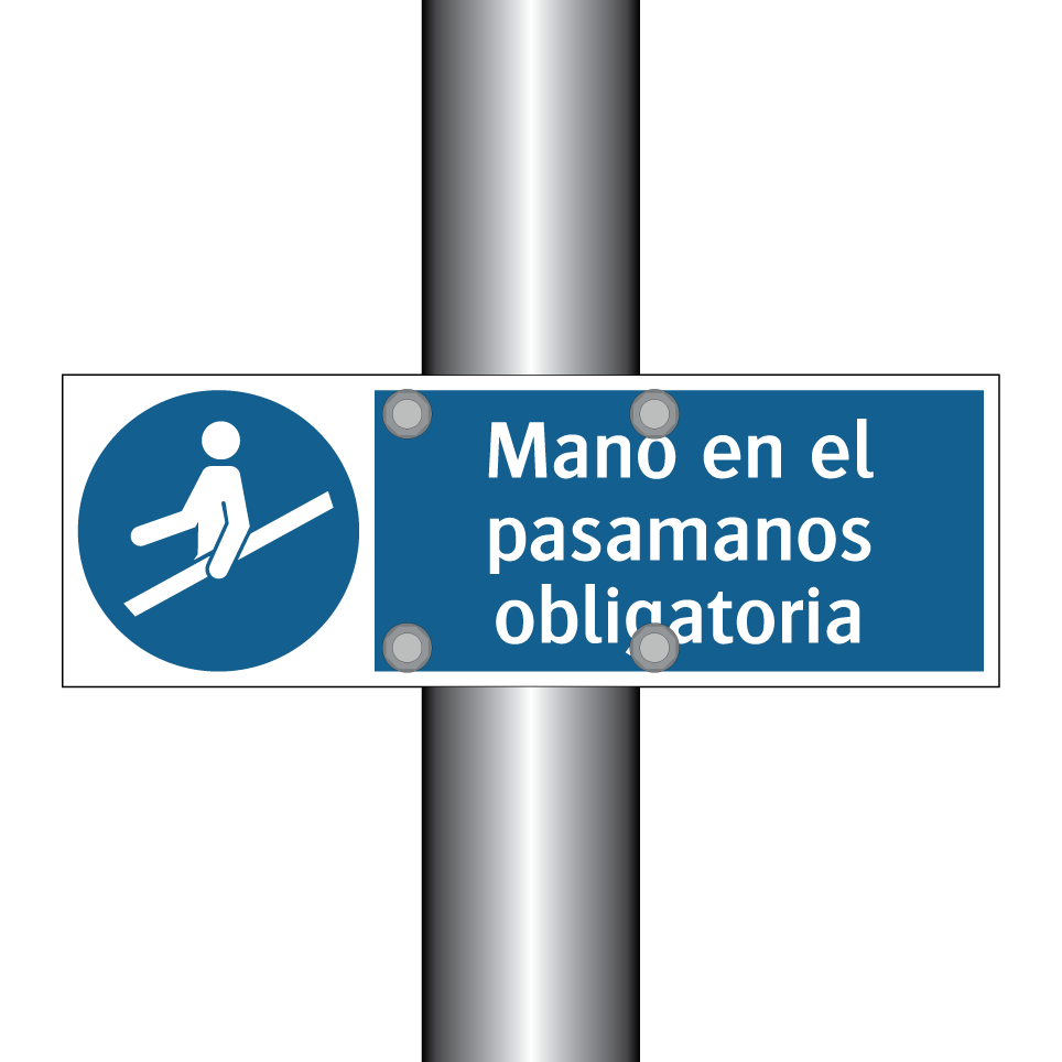 Mano en el pasamanos obligatoria