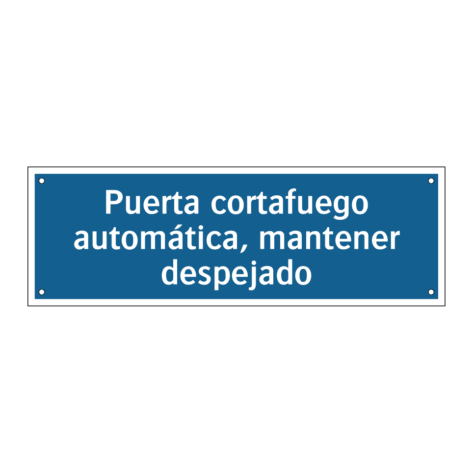 Puerta cortafuego automática, mantener despejado