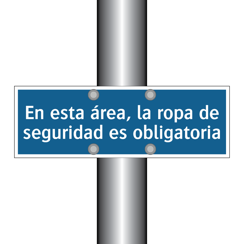 En esta área, la ropa de seguridad es obligatoria