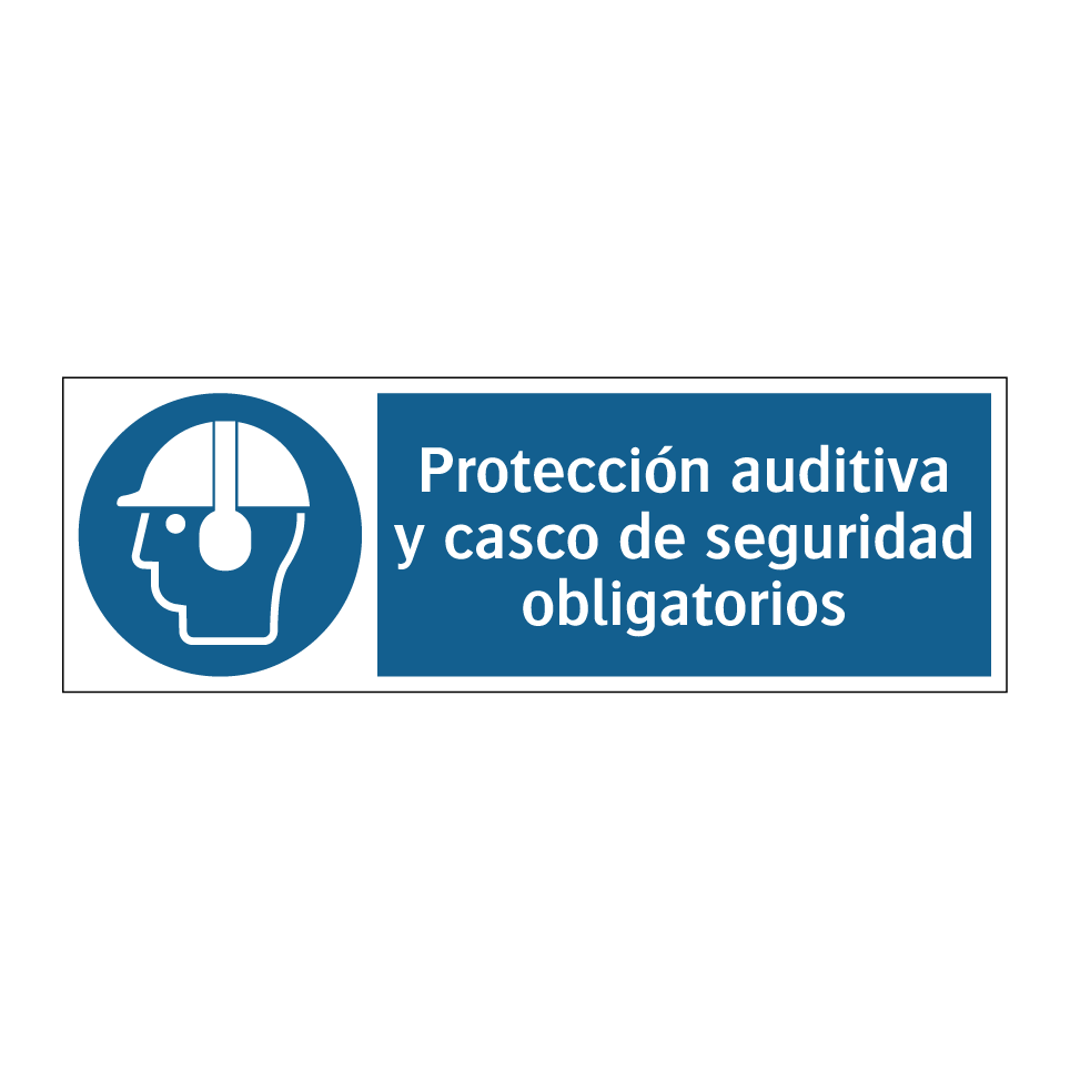 Protección auditiva y casco de seguridad obligatorios