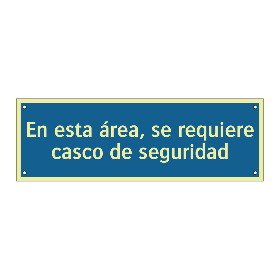 En esta área, se requiere casco de seguridad