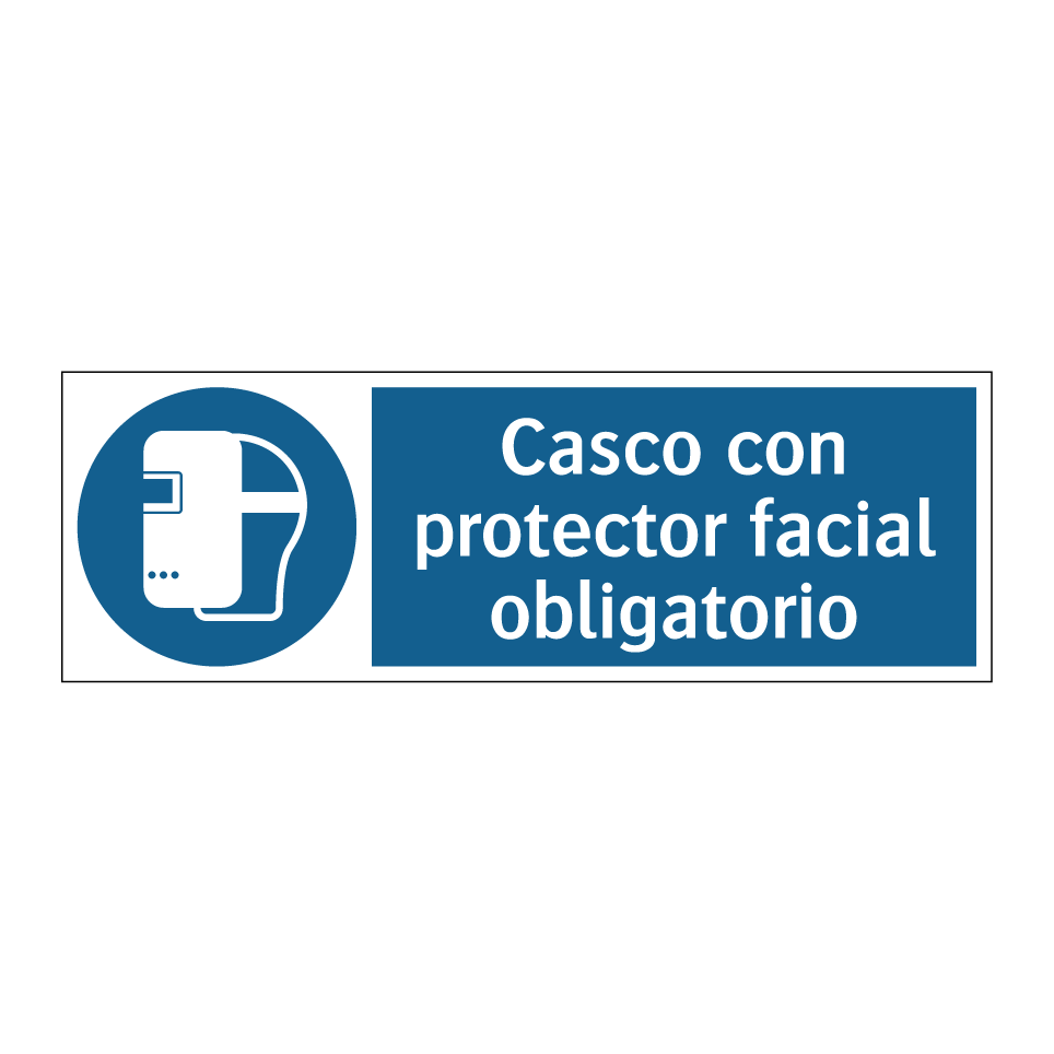 Casco con protector facial obligatorio