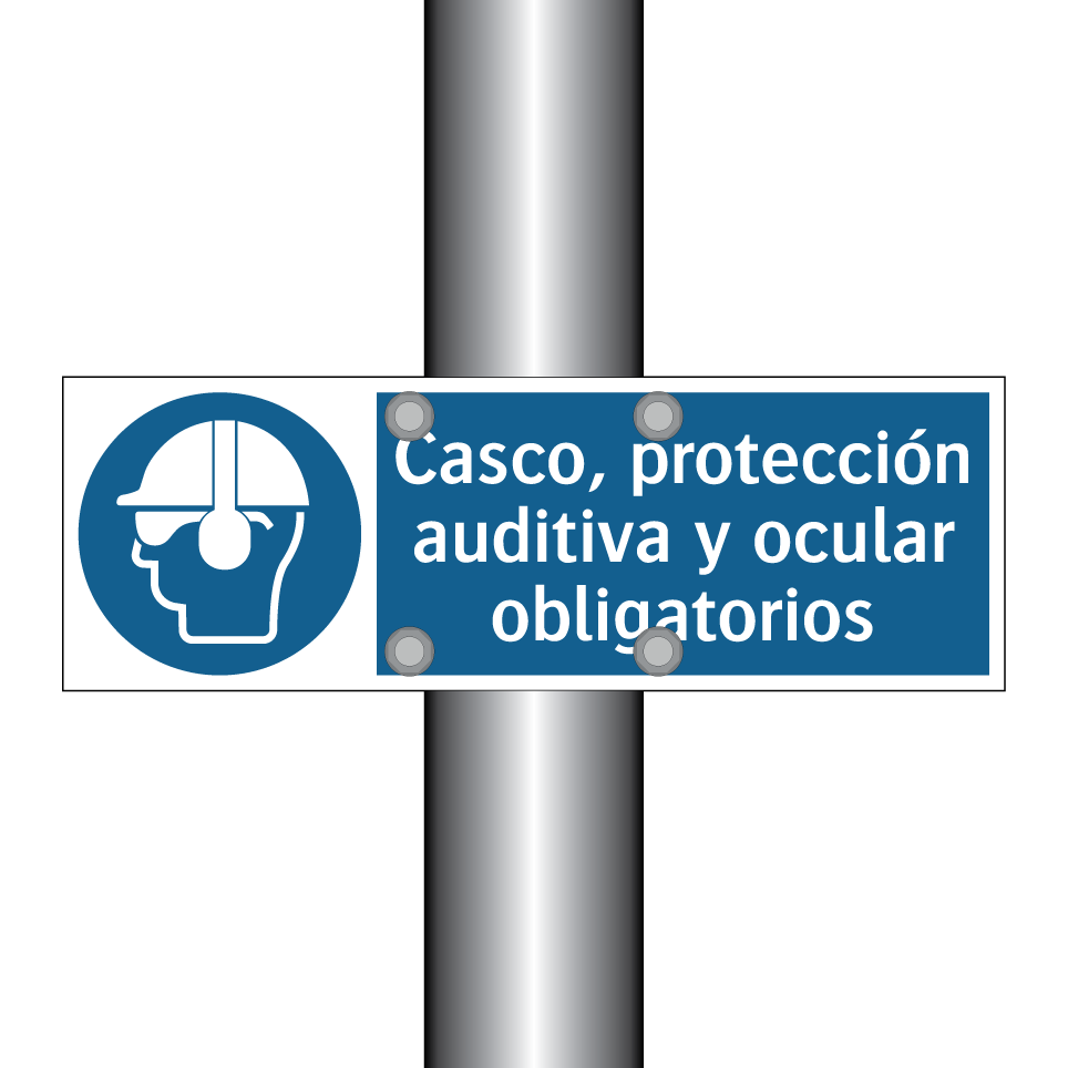 Casco, protección auditiva y ocular obligatorios
