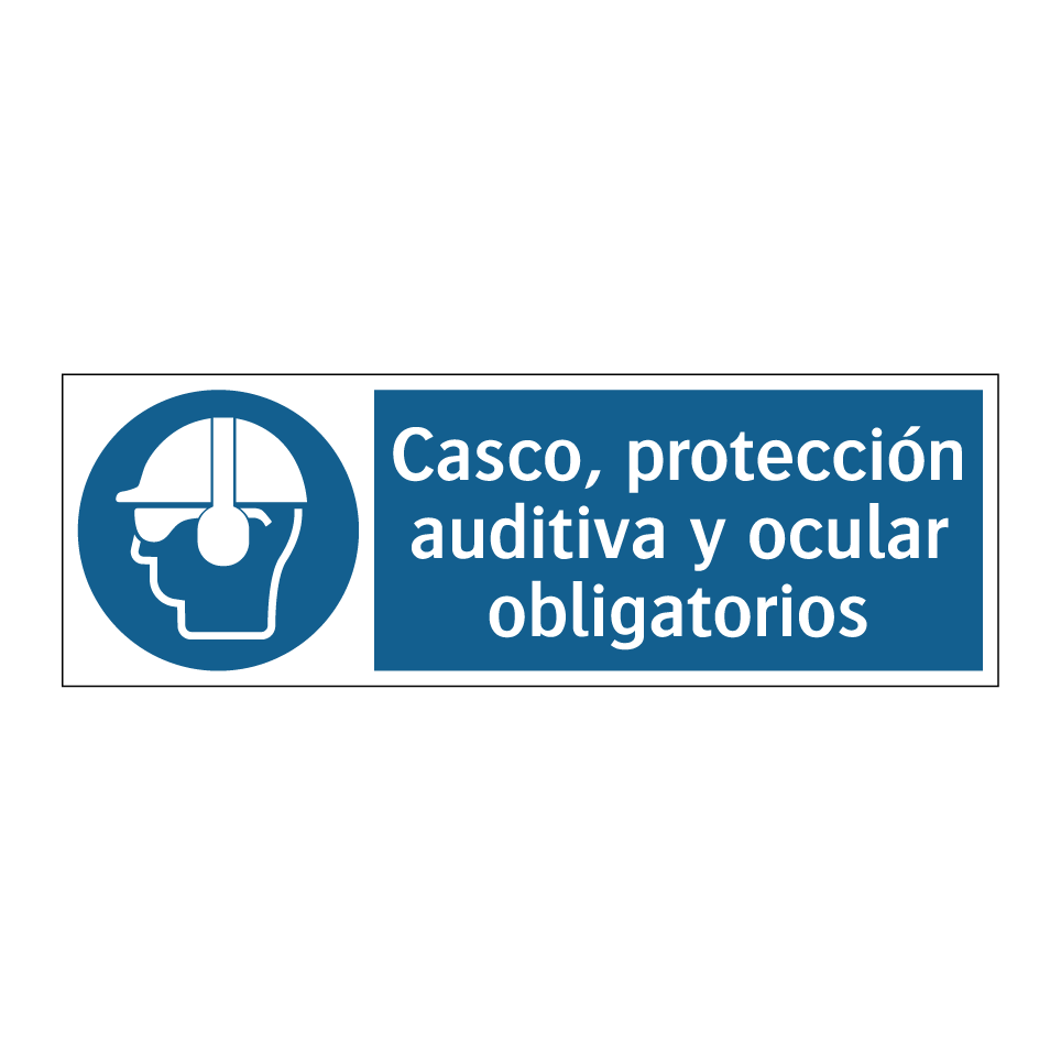 Casco, protección auditiva y ocular obligatorios