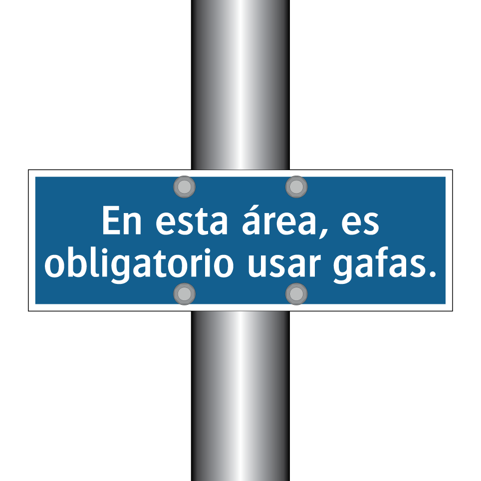 En esta área, es obligatorio usar gafas.
