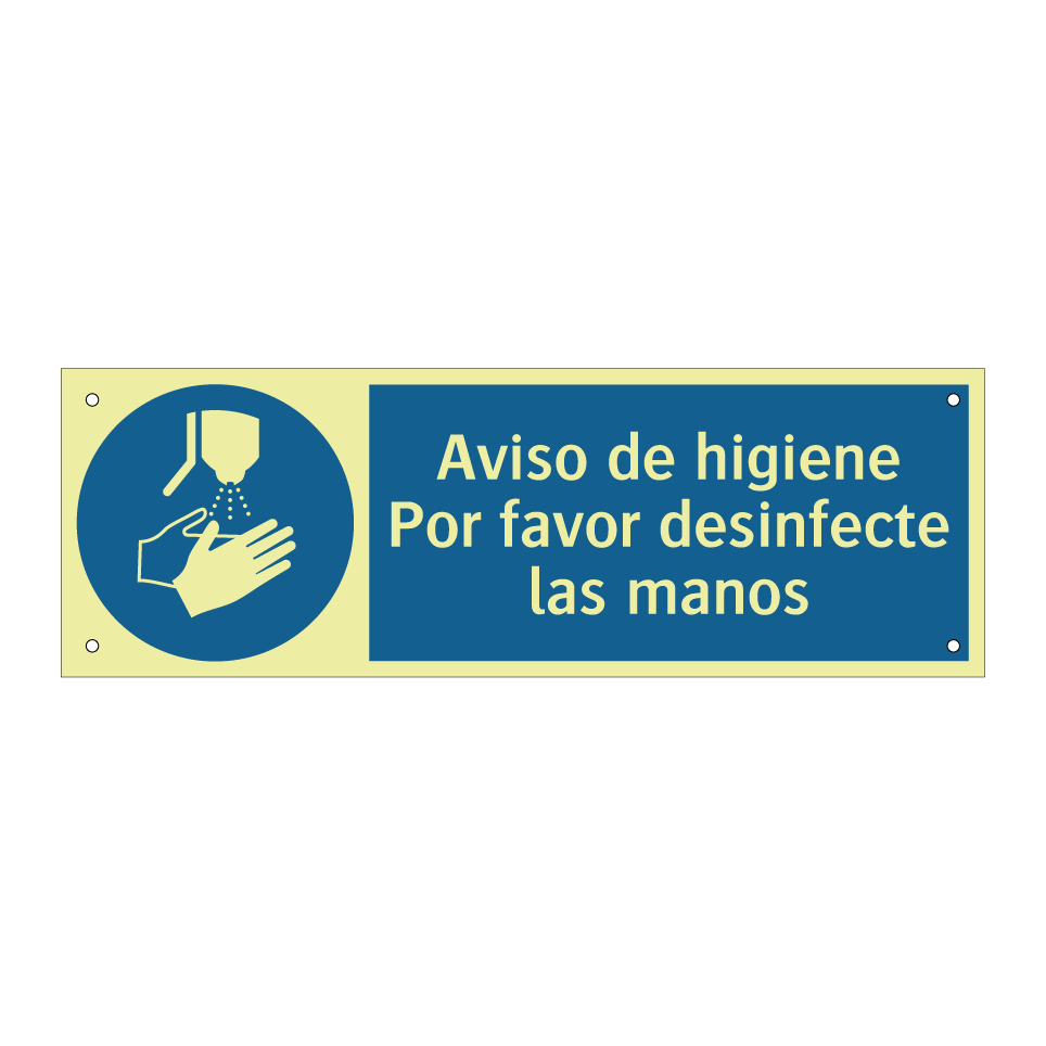 Aviso de higiene Por favor desinfecte las manos
