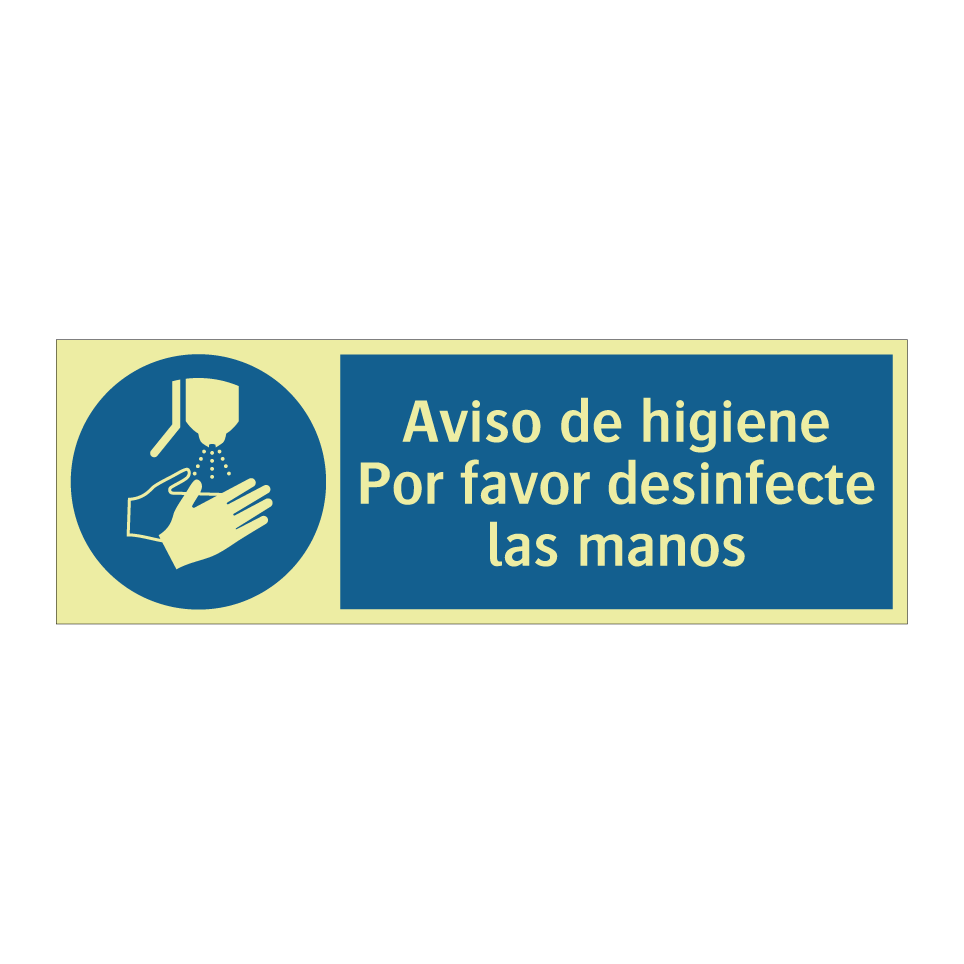 Aviso de higiene Por favor desinfecte las manos