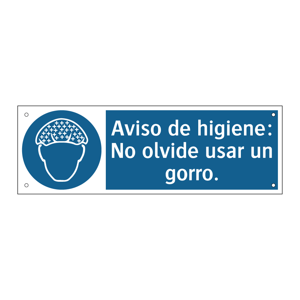 Aviso de higiene: No olvide usar un gorro.