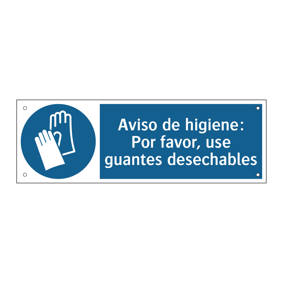 Aviso de higiene: Por favor, use guantes desechables