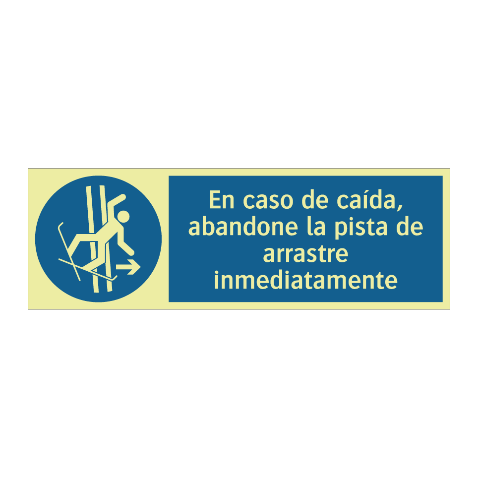 En caso de caída, abandone la pista de arrastre inmediatamente
