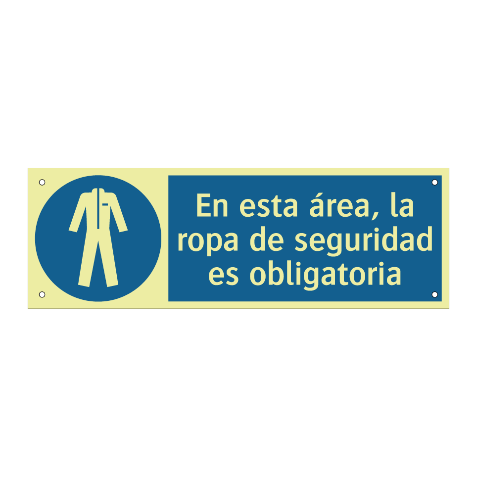 En esta área, la ropa de seguridad es obligatoria