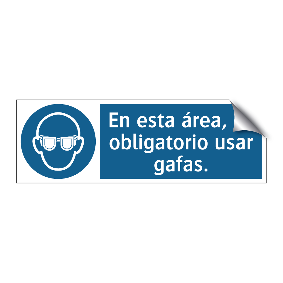 En esta área, es obligatorio usar gafas.