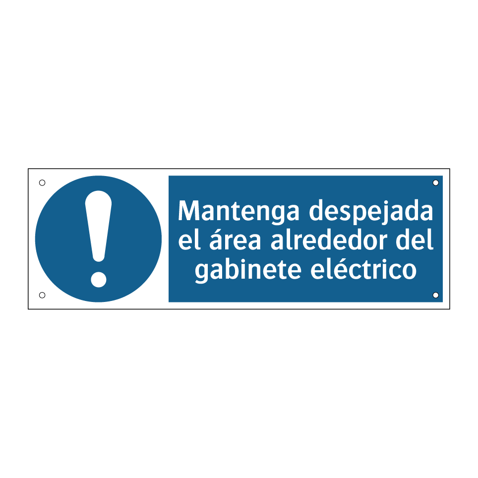 Mantenga despejada el área alrededor del gabinete eléctrico