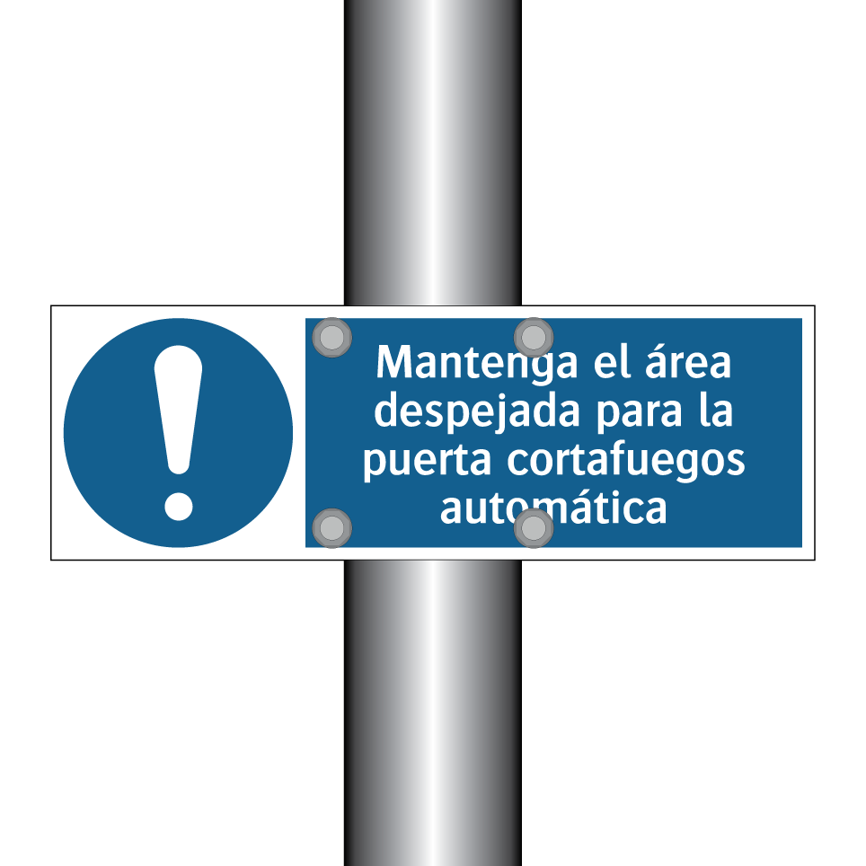 Mantenga el área despejada para la puerta cortafuegos automática