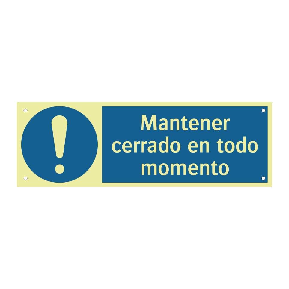 Mantener cerrado en todo momento