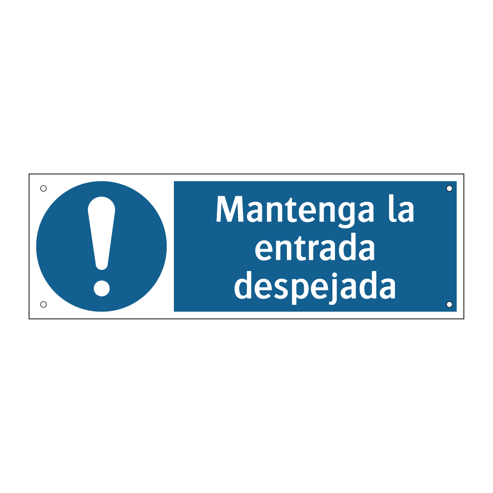 Mantenga la entrada despejada