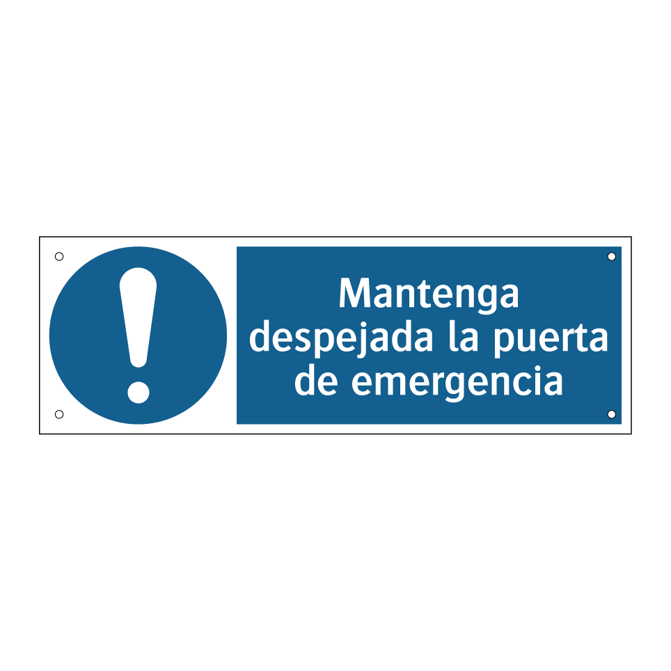Mantenga despejada la puerta de emergencia