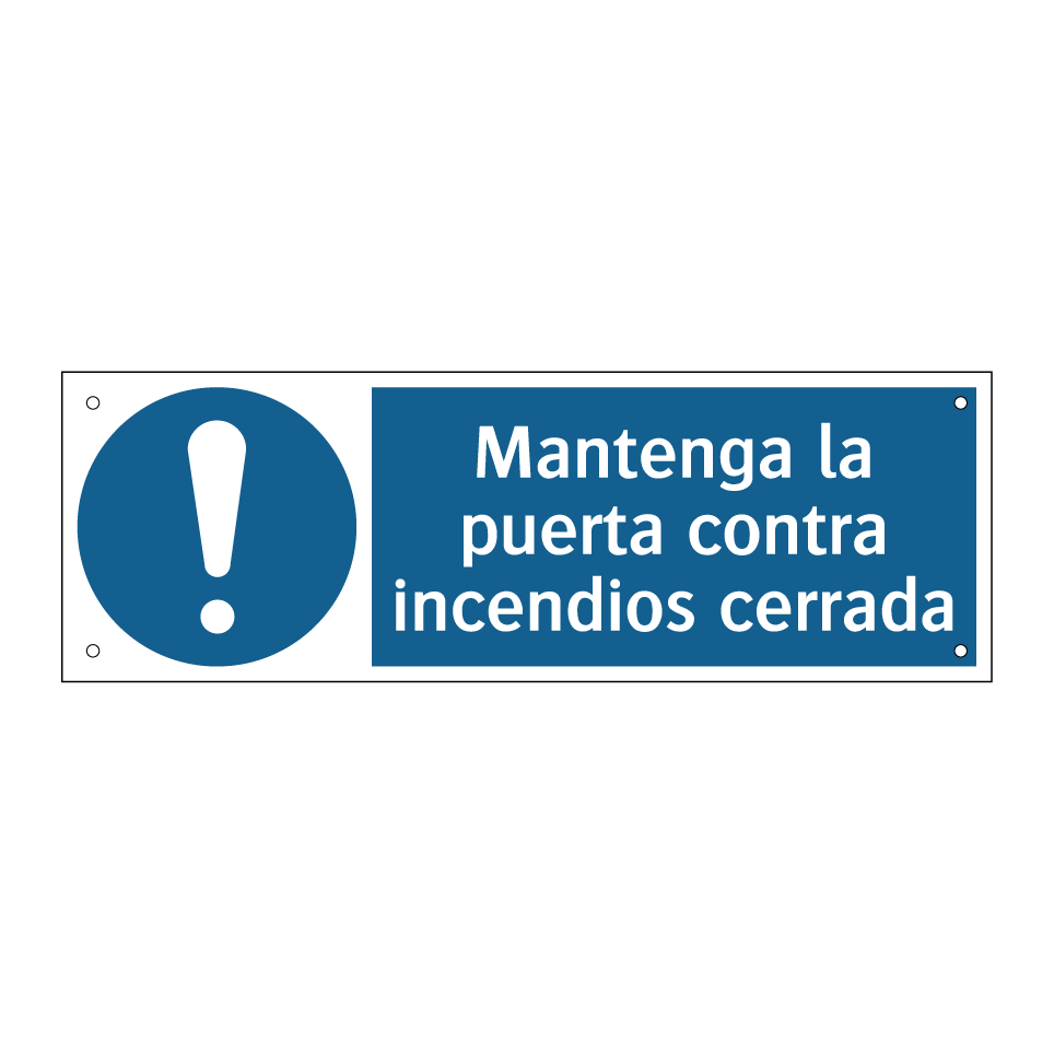 Mantenga la puerta contra incendios cerrada