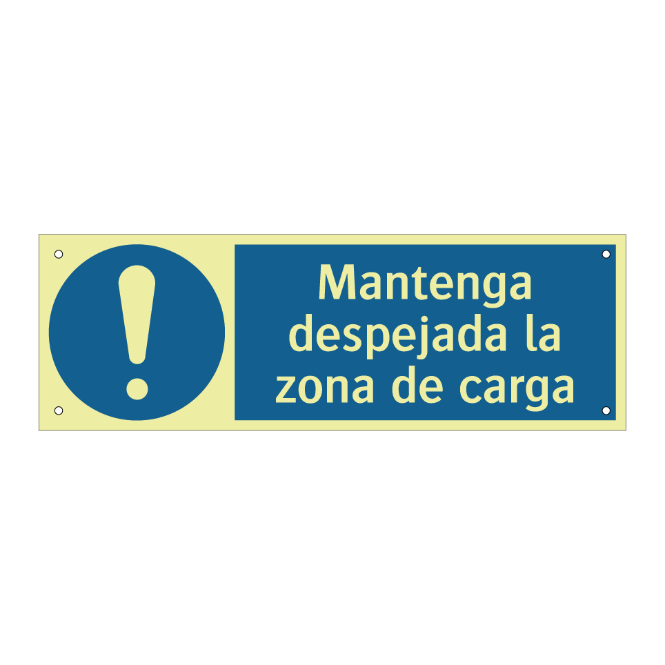 Mantenga despejada la zona de carga