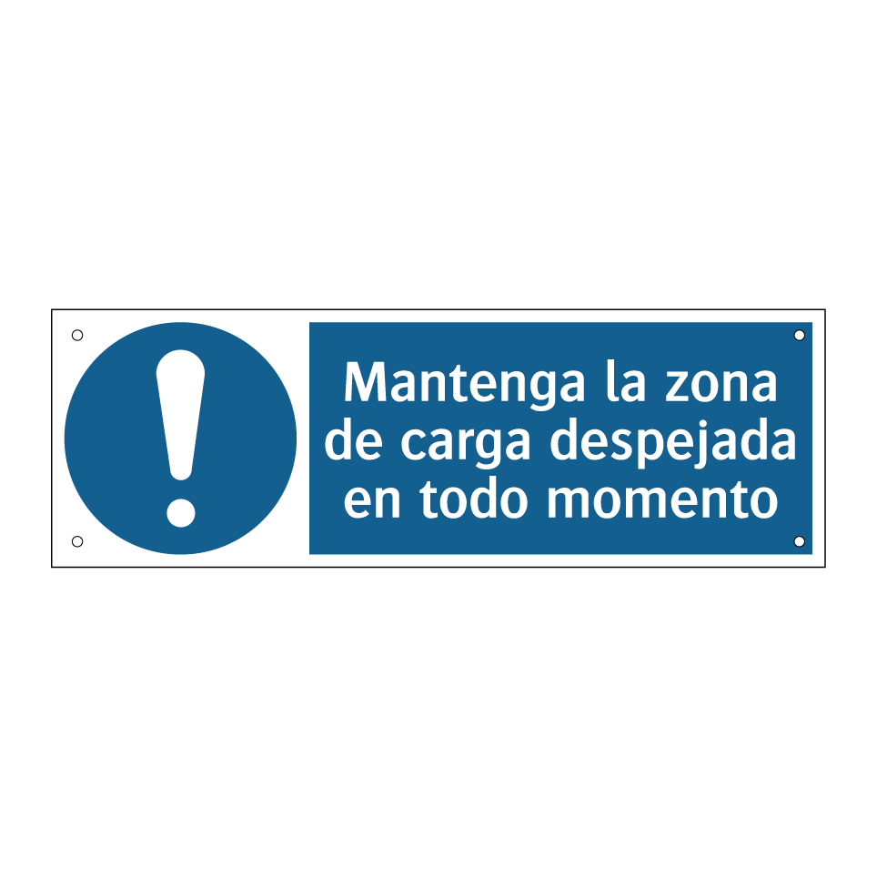 Mantenga la zona de carga despejada en todo momento