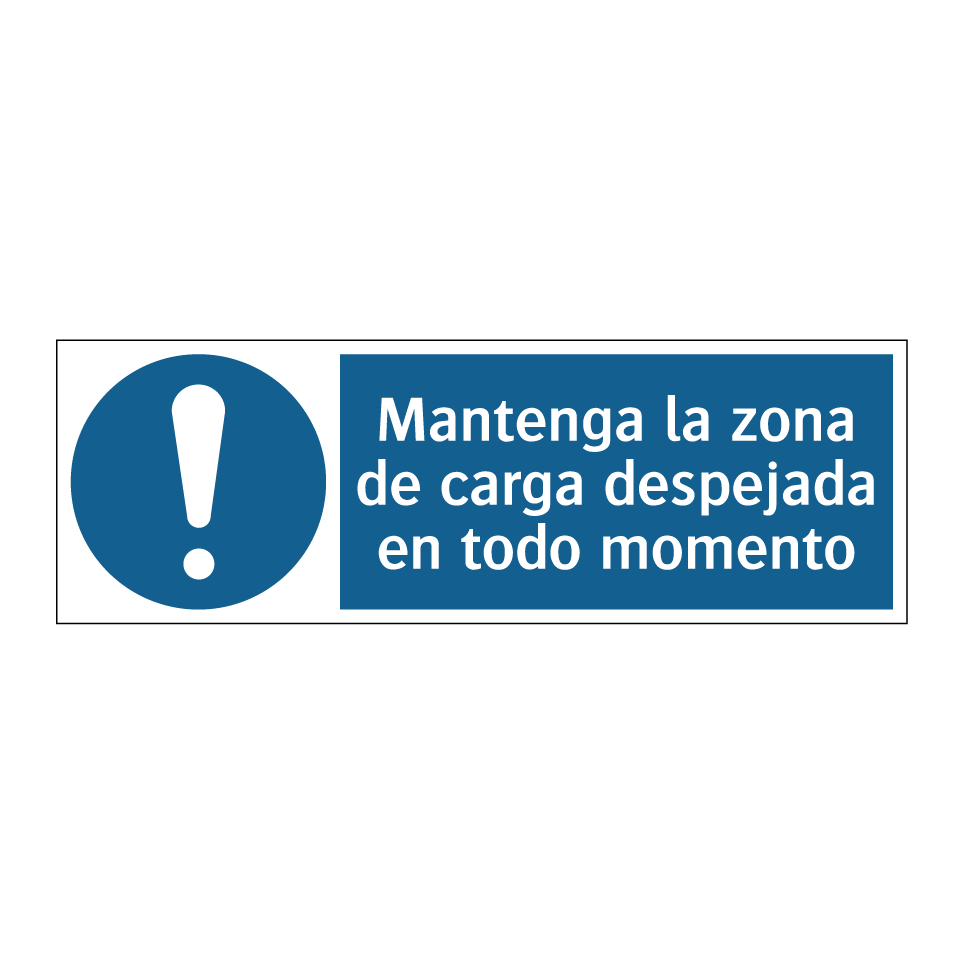 Mantenga la zona de carga despejada en todo momento