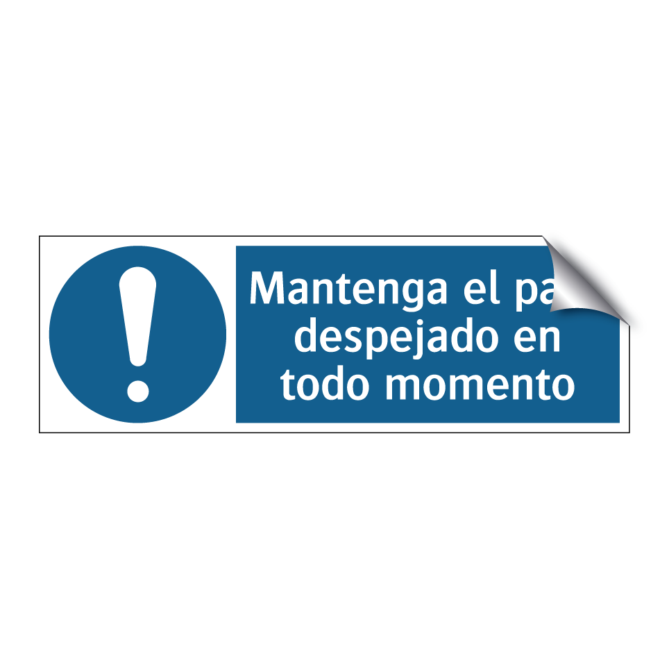 Mantenga el paso despejado en todo momento