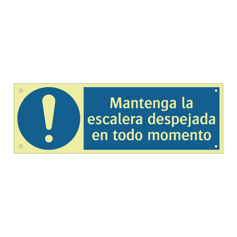 Mantenga la escalera despejada en todo momento
