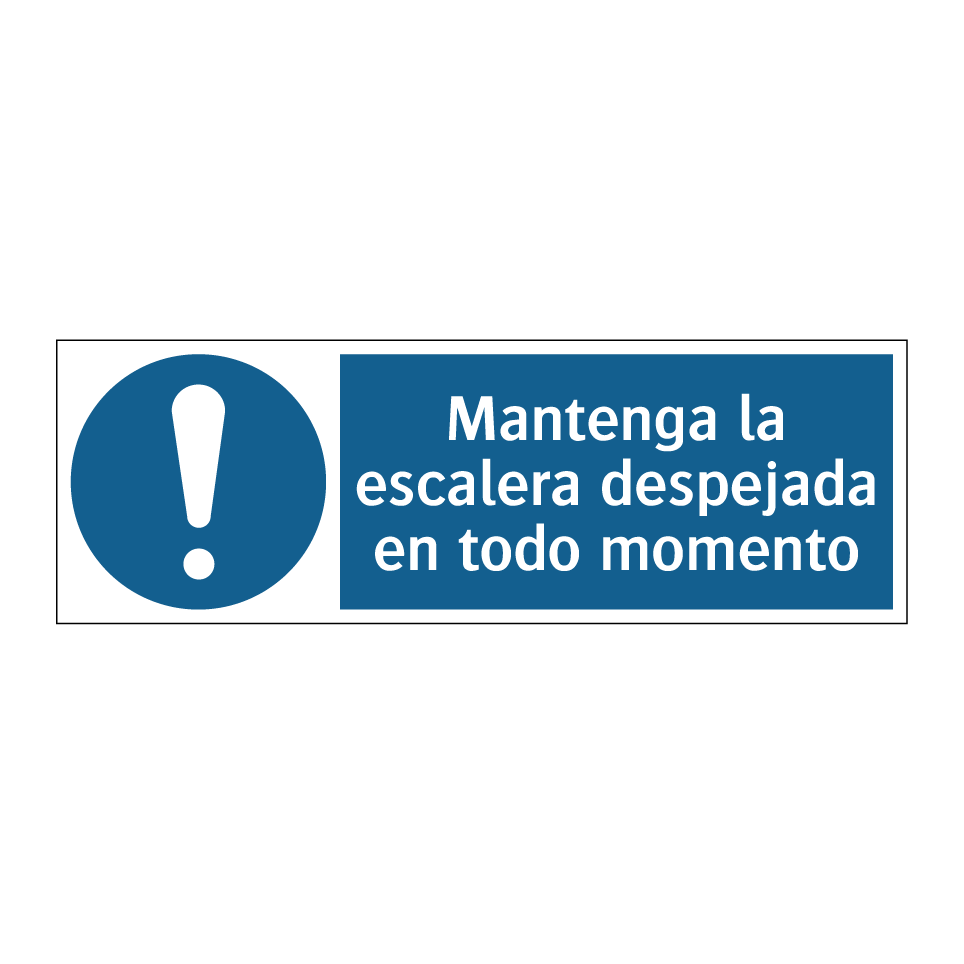 Mantenga la escalera despejada en todo momento