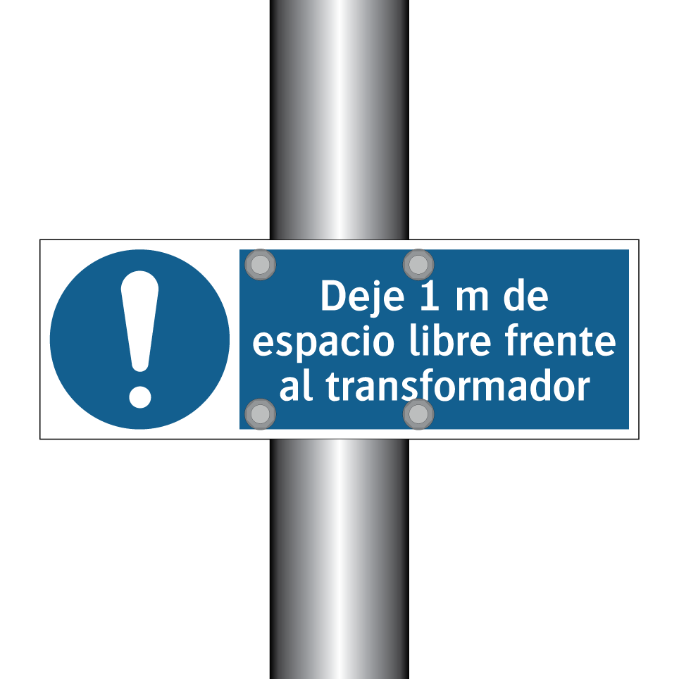 Deje 1 m de espacio libre frente al transformador