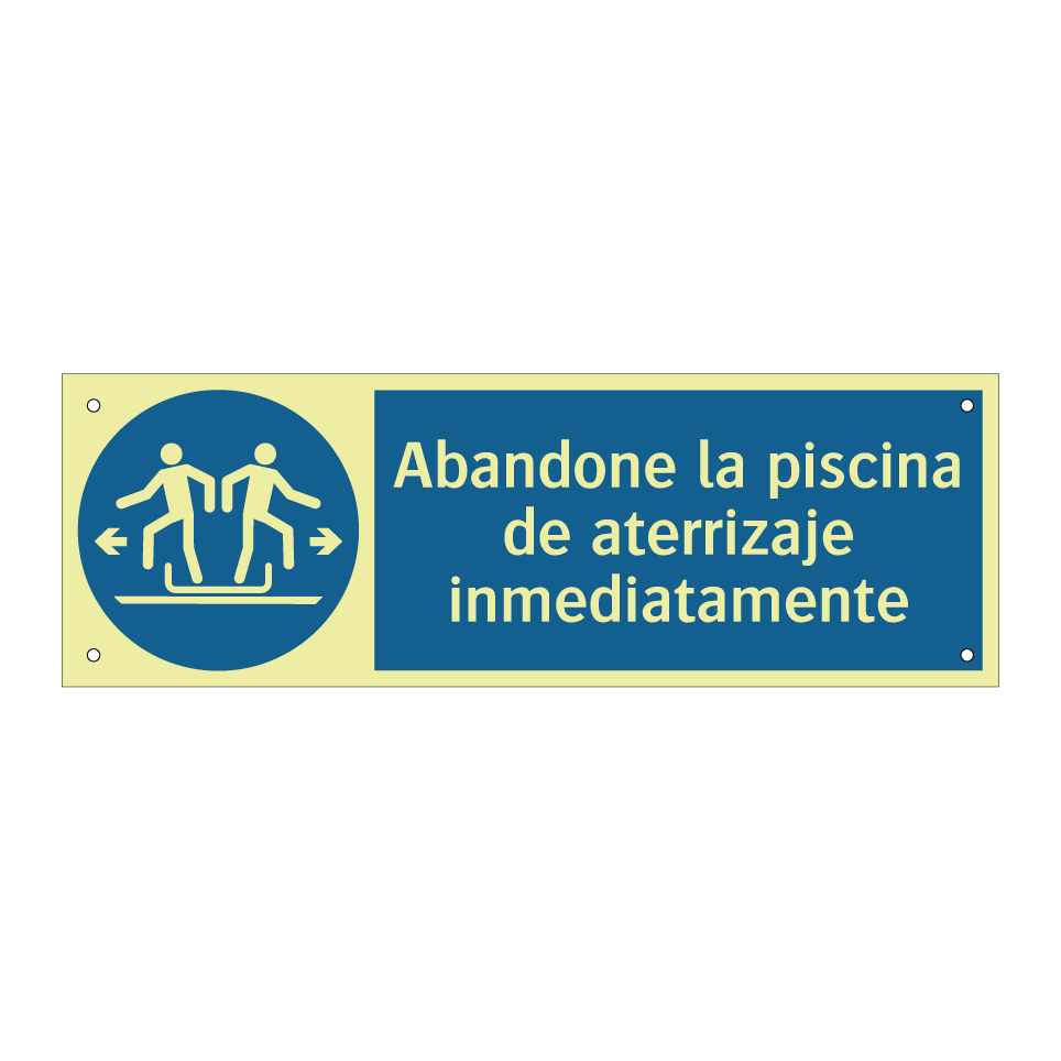 Abandone la piscina de aterrizaje inmediatamente