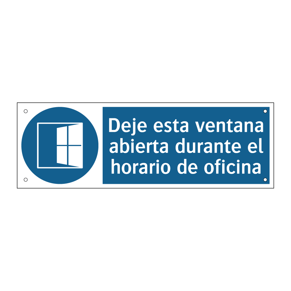 Deje esta ventana abierta durante el horario de oficina