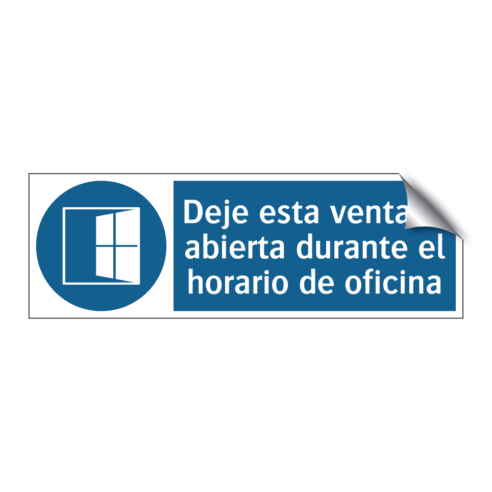 Deje esta ventana abierta durante el horario de oficina