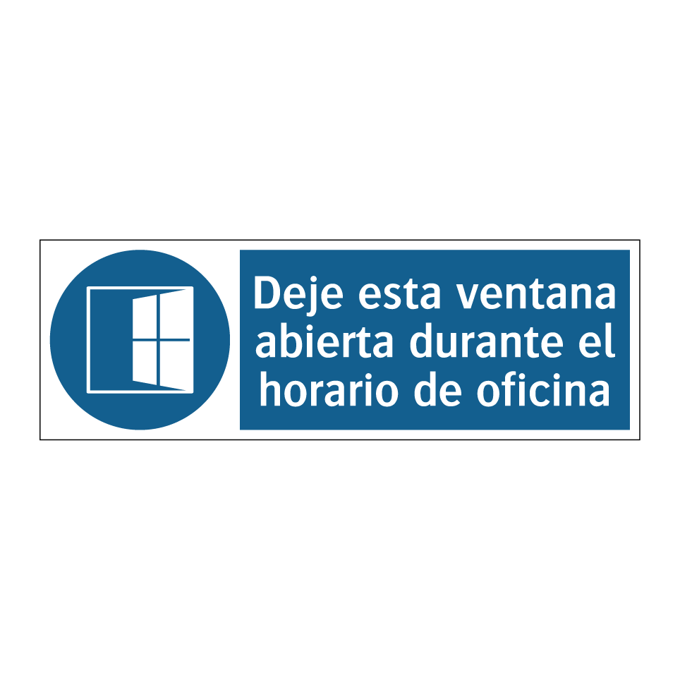 Deje esta ventana abierta durante el horario de oficina