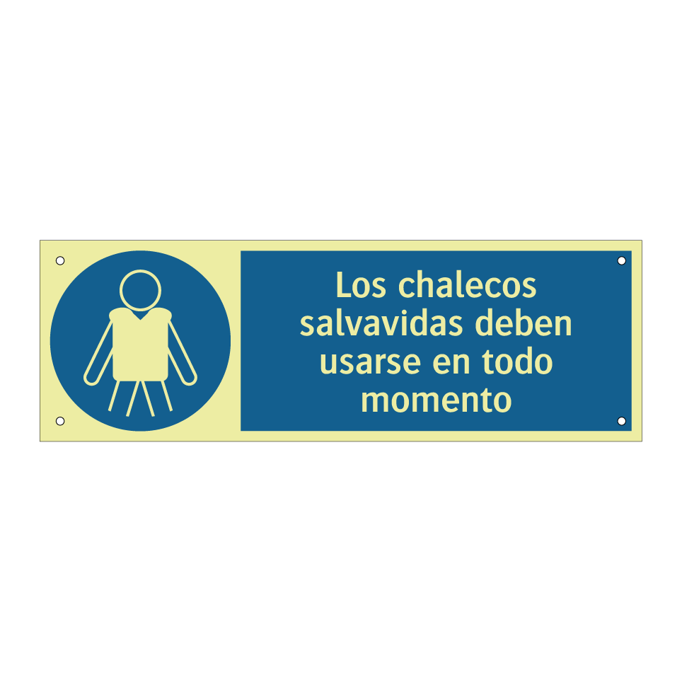 Los chalecos salvavidas deben usarse en todo momento