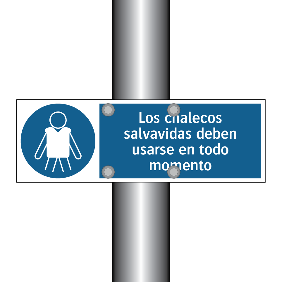 Los chalecos salvavidas deben usarse en todo momento