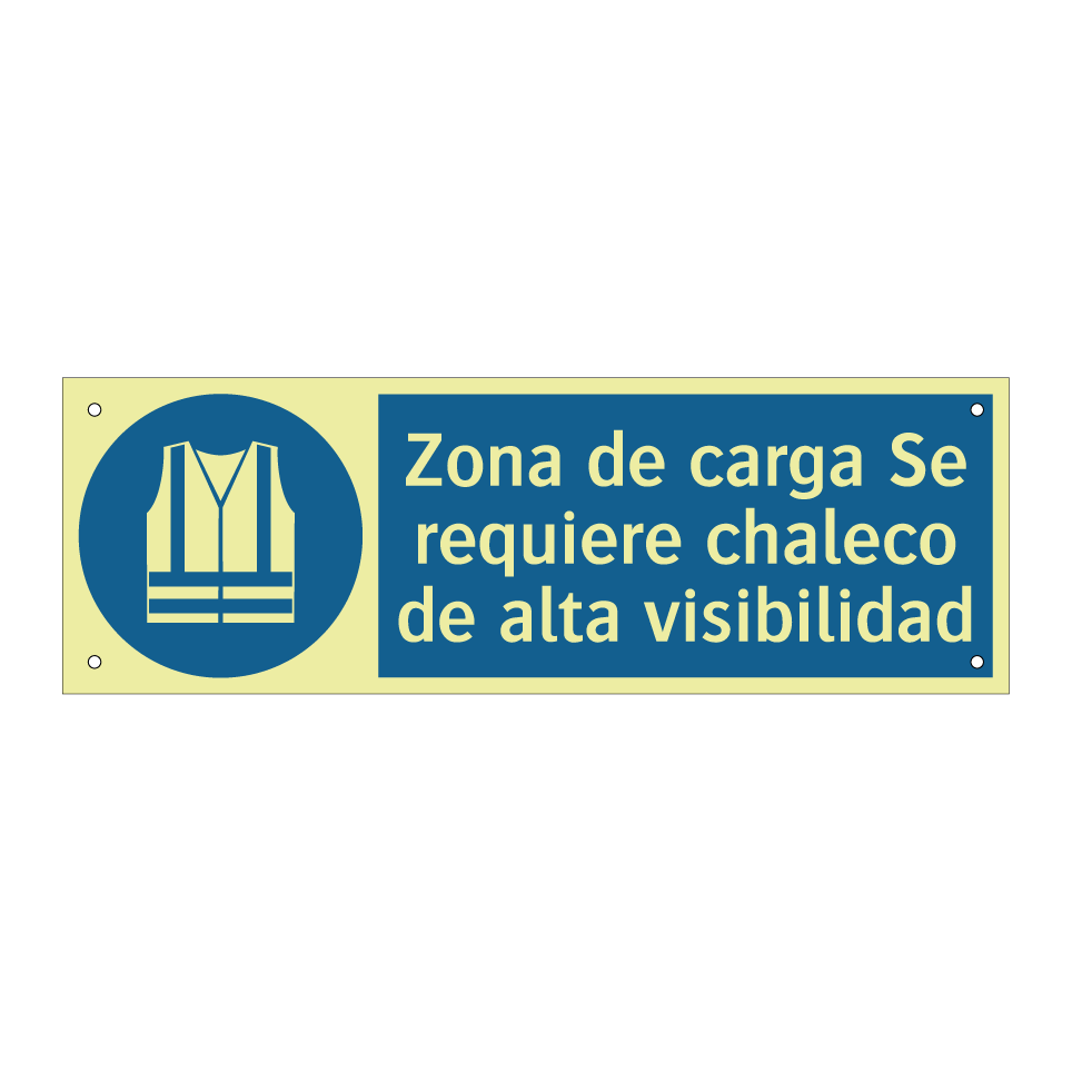 Zona de carga Se requiere chaleco de alta visibilidad