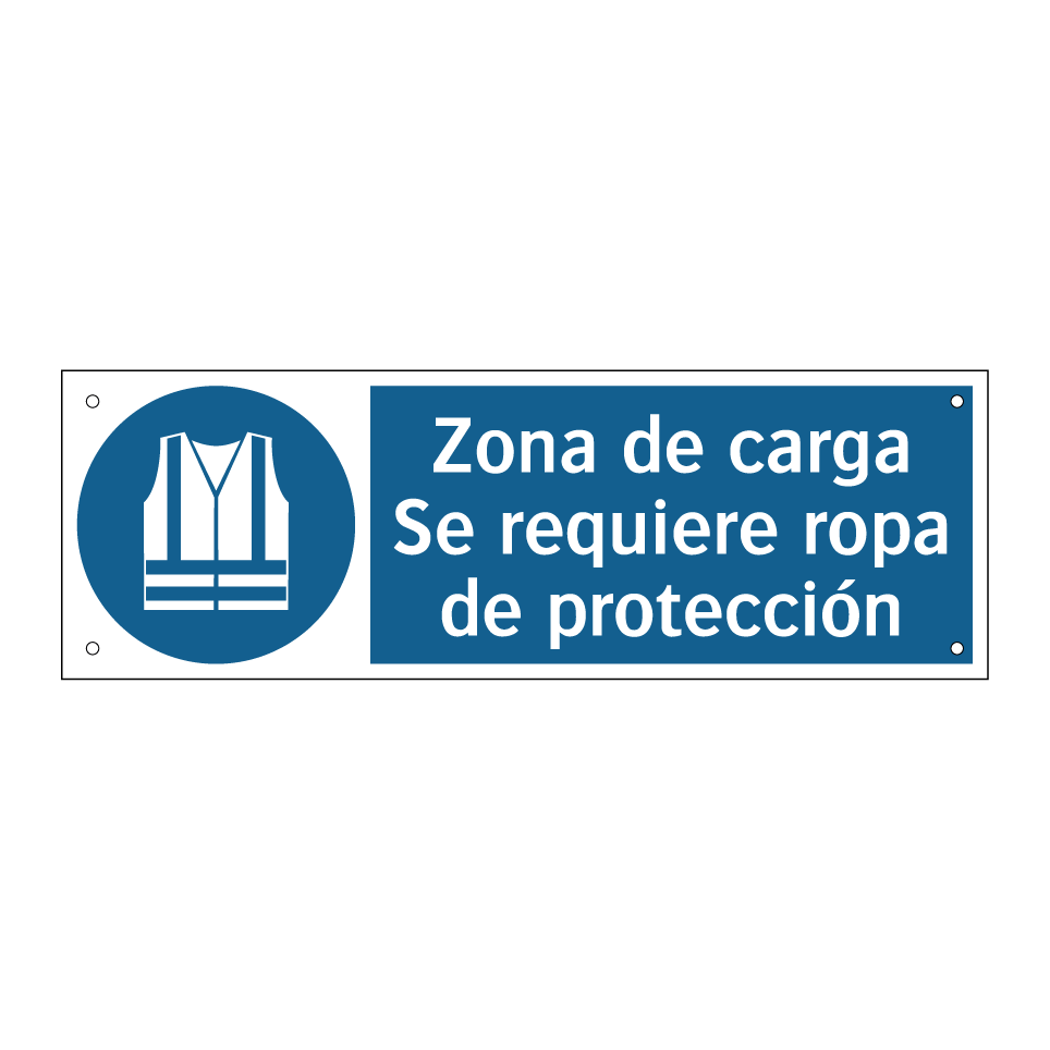 Zona de carga Se requiere ropa de protección