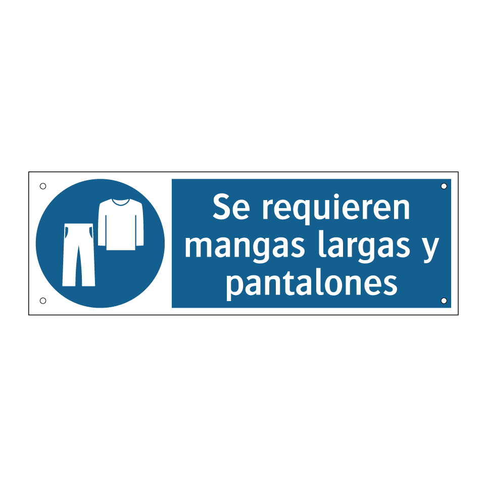 Se requieren mangas largas y pantalones