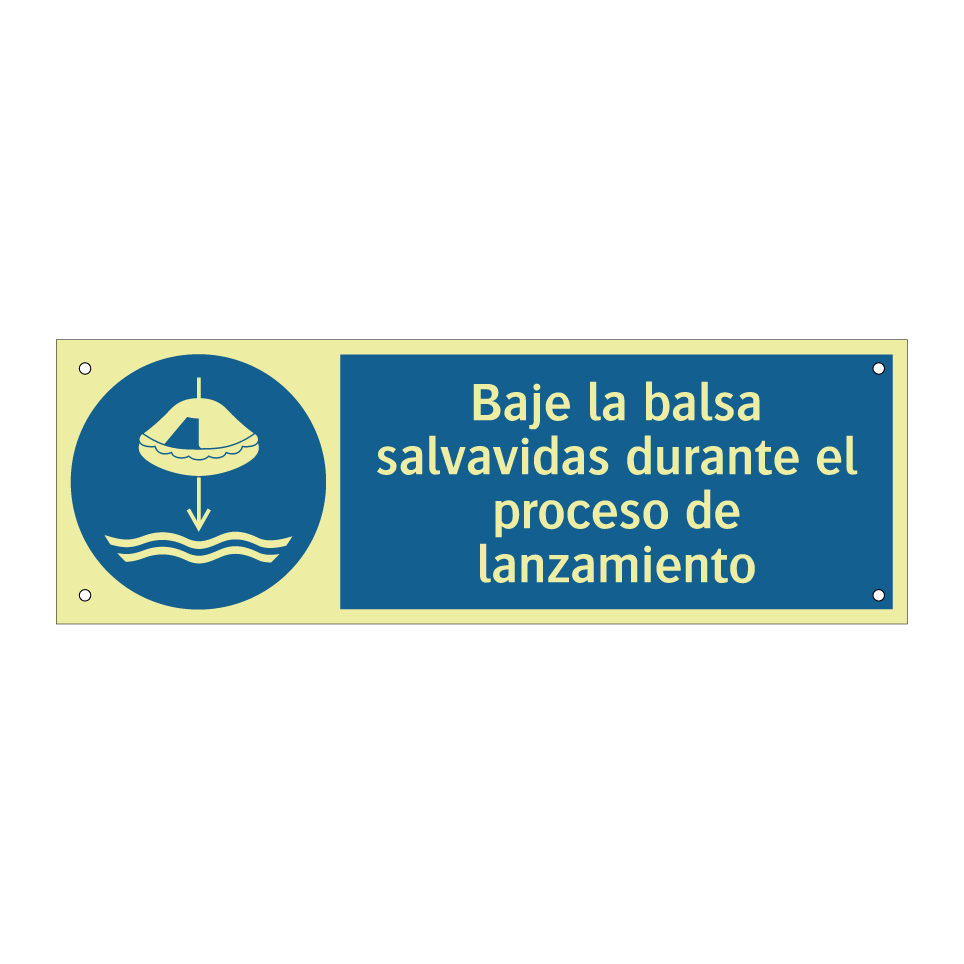 Baje la balsa salvavidas durante el proceso de lanzamiento