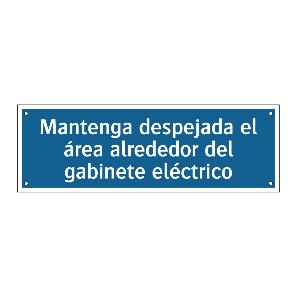 Mantenga despejada el área alrededor del gabinete eléctrico