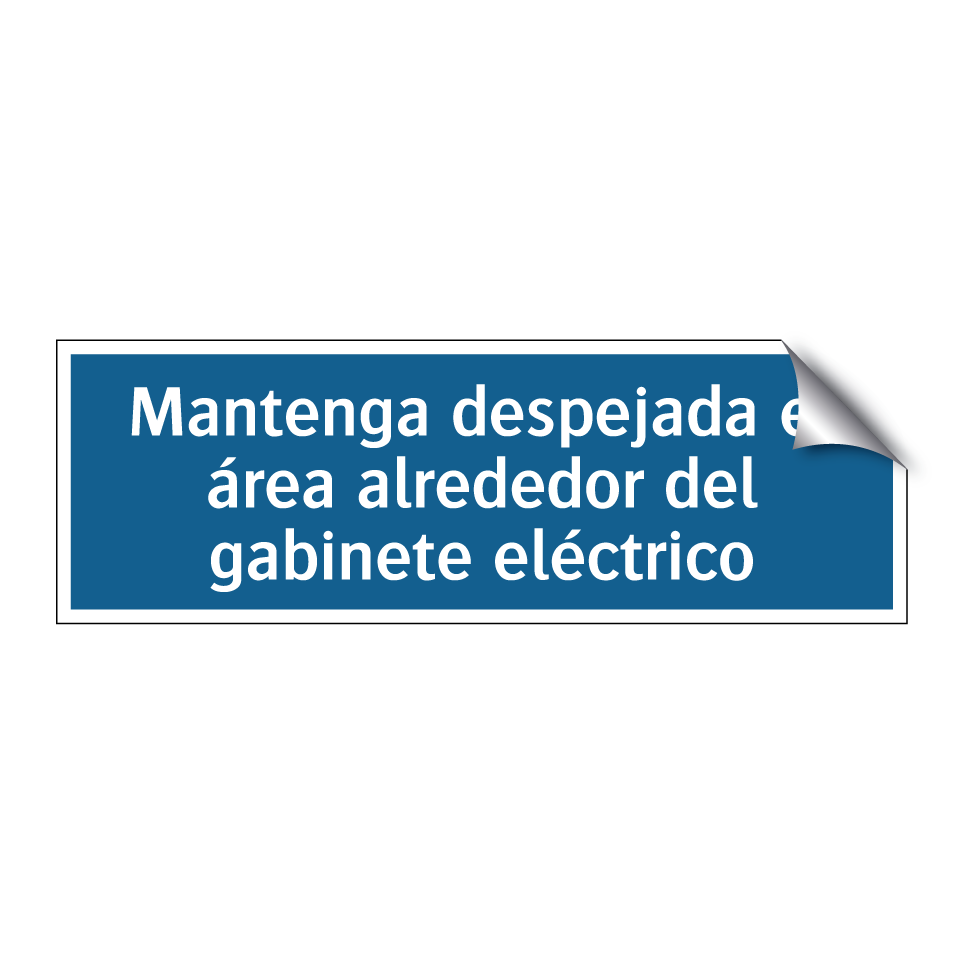 Mantenga despejada el área alrededor del gabinete eléctrico