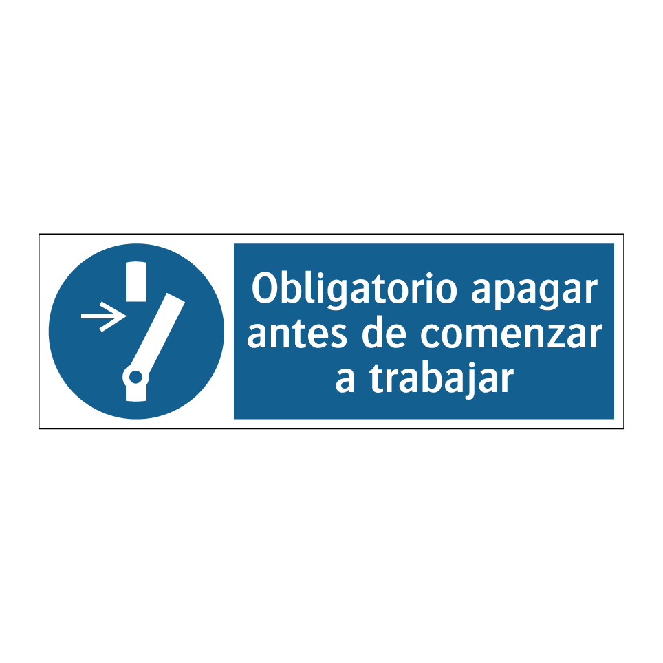 Obligatorio apagar antes de comenzar a trabajar