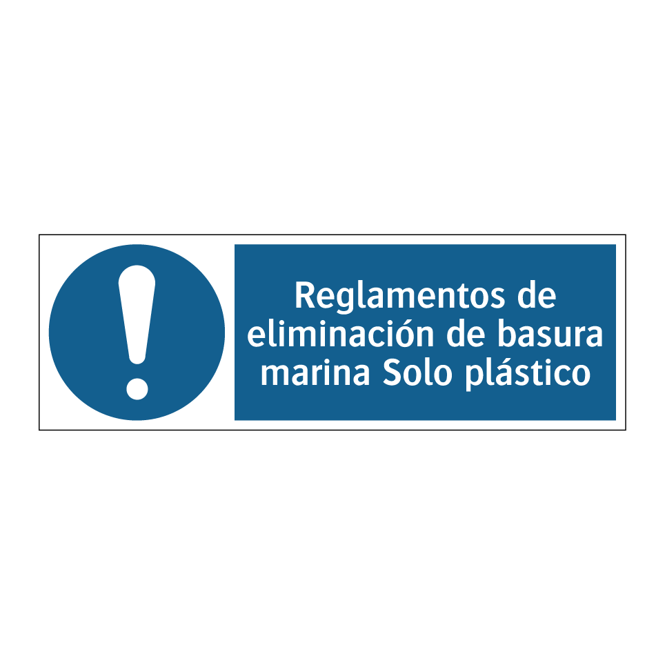 Reglamentos de eliminación de basura marina Solo plástico